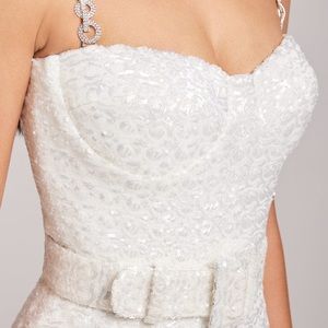 Nadine Merabi Lucinda White Jumpsuit NWT bridal